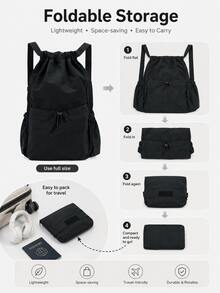Solid Color, Large-Capacity School Backpack, Multi-Pocket Casual Hiking Backpack, Multi-Compartment Backpack, Short-Distance Travel Bag, Perfect For Girls/Students, Ideal For Outings, Travel, And Back-To-School Season. - Multicolor - View 7