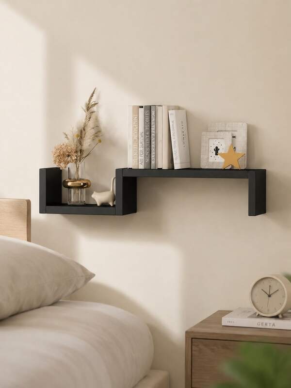 1PC Wall Decoration Storage Rack, S-Shaped Wall Rack, Wall Mounted Living Room Background Wall Decoration Rack, Simple Wall Mounted, Suitable For Living Room, Dining Room And Other Wall Decoration Bookshelves, Can Store Books, Models And Other Items