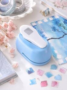 A Small, Easy-To-Use Stamp Pattern Handheld Punch, Portable Rectangular And Square Lace Punches, Suitable For Scrapbooking, DIY Cards, And Journal Decoration Tools - Single Piece - View 11