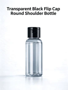 5件/1件 透明圓形肩部擠壓瓶，附蝴蝶翻蓋，10/20/50/80/100ml 防漏空旅行可充裝瓶，便攜式化妝品樣品儲存容器，適用於護膚乳液液體日常使用 - 黑色 - 查看 5