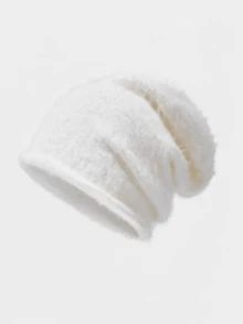 CAMEL CROWN Women's Knitted Stunt Hat, Windproof Beanie, Fleece-Lined Warm Wool Hat - White - View 2