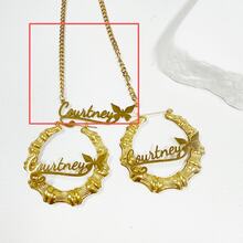 個性化姓名套組，姓名耳環圈，金色姓名牌吊墜，18K金不鏽鋼珠寶，項鍊姓名雙層客製化，金色，適合送給她的理想禮物，男朋友、女朋友、媽媽、家人、週年紀念禮物 - 彩色 - 查看 22