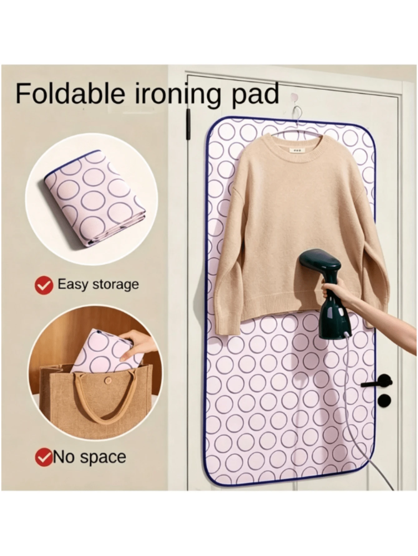 1pc Portable Foldable Ironing Pad, Desktop Ironing Mat/Thickened Countertop Ironing Blanket/Steam Ironing Pad, Heat-Resistant Pad Cover, Suitable For Washing Machine And Dryer, Travel Ironing Board - Multicolor - View 1