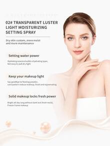 NOVO Setting Spray Makeup Tahan Lama dan Cepat Kering, Mencegah Luntur, Membentuk Lapisan yang Cepat Kering, Menciptakan Hasil Akhir Matte Sepanjang Hari, Sempurna untuk Berenang dan Aktivitas Musim Panas di Luar Ruangan - 02# Kilap Transparan - View 6