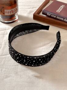4/3/2/1pc New Style Flat Rhinestone Headband Wide Edge Minimalist Elegant Versatile Hair Accessory Non-Slip Toothed Outdoor Headband For Women - Multicolor - View 14