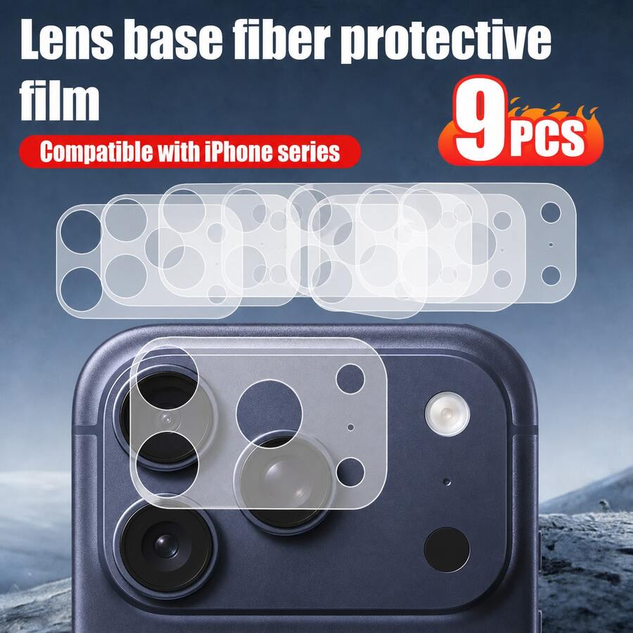 XINHONGYU 9片 9H 奈米霧面鏡頭底座保護膜,適用於 Phone DUO/18 Pro Max/Phone 18 Pro/Phone 17 Pro Max/Pro/Air/17 系列,防指紋/防眩光/防刮,精準切割,無氣泡,易安裝,兼容手機殼,支持無線充電,防黃變,高清晰透明,耐用極簡相機保護 - 9pcs - 查看 1