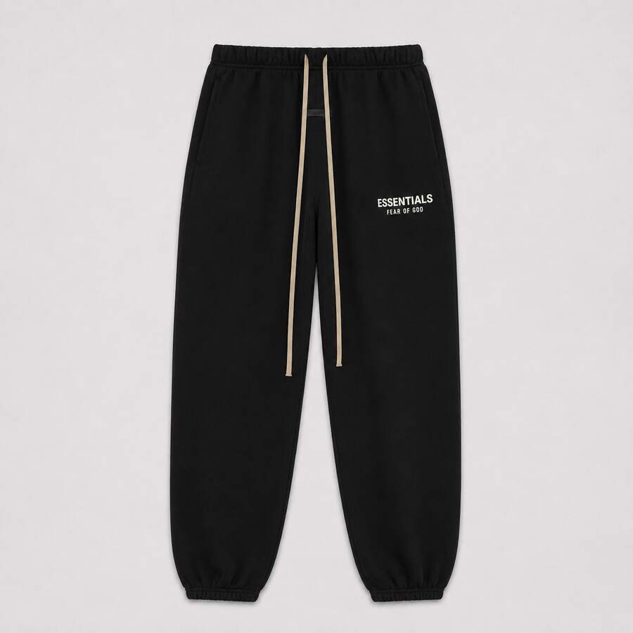 Fear Of God Essentials Fleece Sweatpant (FW24) Unisex - 黑色運動褲 - 查看 1