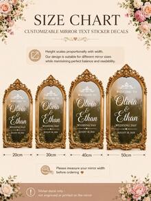 Pegatina de espejo personalizada para tabla de asientos de boda - Decoración de señalización de boda DIY Pegatina de boda - Pegatina de espejo para tabla de asientos Bienvenida a la boda Pegatina de espejo - Pegatina de letras de espejo personalizada - Feliz boda - Decoración de boda/Cartel de bienvenida de boda moderno - Multicolor - Ver 7