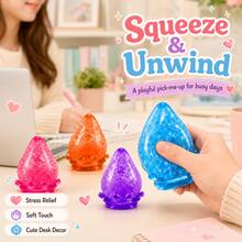 4pcs Dreamy Squeeze Toys, With Dreamy Smooth Squeeze Feel, Soft Stress Balls With Base, Sensory Toys For Anxiety And Stress Relief, Suitable For Relaxation And Calming - Ice Cube - Water Drop Shape - Multicolor - View 10