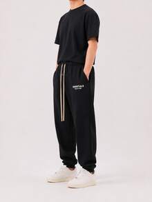 Fear Of God Essentials Fleece Sweatpant (FW24) Unisex - 黑色運動褲 - 查看 3