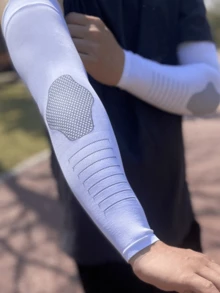 Men's Long Ice Silk Sun Protection UV-Resistant Arm Sleeves, Loose Fit Summer Sports Cycling High Elasticity Cooling Elbow Sleeves, Seamless Polyester (Polyester) Breathable Quick-Dry Ice Silk Sun Protection Sleeves, Suitable For Outdoor Hiking - Multicolor - View 4