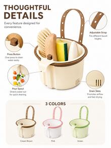 Upgraded Detachable Sink Strainer, Multi-Function Hanging Sink Basket, Self-Cleaning Anti-Clogging Mesh Filter, Suitable For Kitchen And Bathroom Sinks, Automatic Draining Food Residue Basket, Non-Slip Plastic Draining Basket, Adjustable Dry-Wet Separation Filter (Suitable For RVs And Outdoor), Multi-Function Sink Strainer - Multicolor - View 9