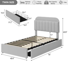 Kselythan Beds - Grey - View 3
