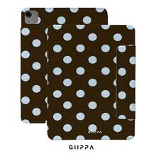 GIIPPA 1件復古棕色與白色波點印花保護殼，磁吸可拆卸Y型折疊防震保護套，附筆槽，適用於iPad Mini 6/7、Air 2/3/4/5/11/13、5/6/7/8/9/10/11、Pro 10.5/11/12.9，適合情人節、開學季、辦公室、聖誕節、萬聖節、感恩節假期，送給女友的最佳禮物，完美的婚禮季禮物，復古波點校園辦公室假期美學 - 彩色 - 查看 1