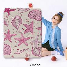 GIIPPA 1件裝粉色貝殼與海星印花Y折磁吸平板保護殼，PU皮革外層搭配硬質壓克力防彎背板，無筆槽，多角度支架，自動休眠/喚醒，防震柔軟微纖維內裡，夏日海灘風修身設計，適用於學校、辦公室與日常使用，相容 iPad Mini 6/7，Summer 11 A16 保護殼/保護套 - 彩色 - 查看 8