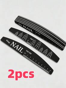 100/50/25/20/10/8/6/4/3/2/1件 可水洗耐磨刻度指甲锉，不掉屑海綿緩衝墊，耐用雙面修形拋光指甲锉，隨機款式與顏色，適用手部壓克力指甲，美甲師用品，雙面海綿指甲緩衝塊，用於指甲修形與拋光 - 黑色 - 查看 10