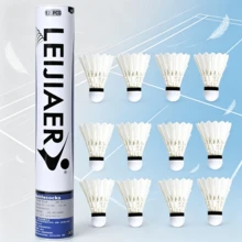 1 Tube 12 Shuttlecocks: Indoor/Outdoor Training, Composite Cork Base, Stable Wind-Resistant Flight, Steam Cured. Includes 6 Nylon Balls, Suitable For Home Entertainment. - Multicolor - View 2