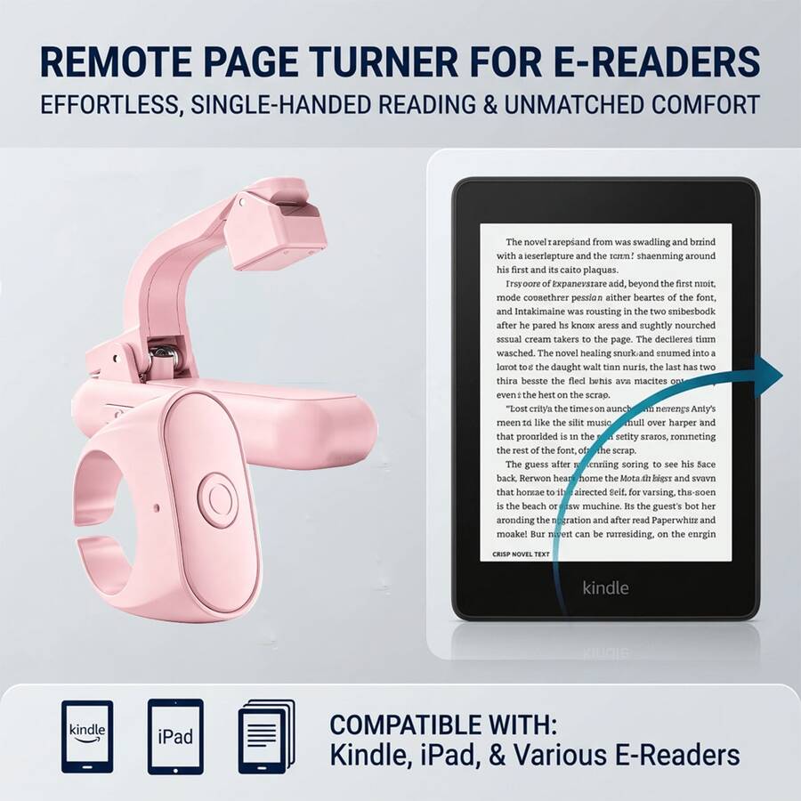 Remote Control Page Turner For Kindle Paperwhite Kindle 10 Kindle 11 Kindle Scribe Kindle Oasis Accessories E-Reader Surface Camera Remote Shutter, For IPhone, Android, Tablets, Reading Novels - View 1