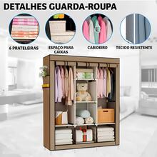 Foldable Wardrobe Closet For Organizing Clothes With Zipper - 125x45x165 棕色 - 查看 4