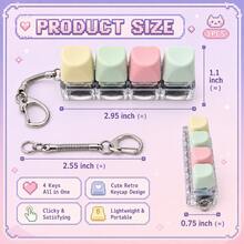 Keyboard Fidget Toy, Cute Clicker Keyboard Fidget For Adults Relieve Stress And Anxiety Decompression Keyboard Fidget Keychain For Adults Colorful Clicker Button Keychain For Work Stress Relief ADHD Autism ASMR - Multicolor - View 2