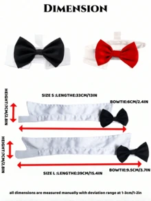 PETSIN 1pcPet Bowtie Necktie Bowknot Wedding Neck Bib False Collar - Multicolor - View 5
