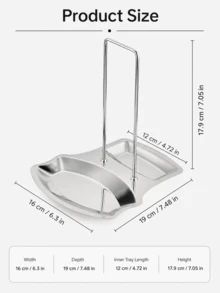 Compact Stainless Steel Pot Lid Rack To Prevent Stains Sturdy Punch-Free Soup Spoon Rack For Housewives Sleek Drain Tray Perfect For Tidy Kitchen Detachable Rack Dish Drying Rack House Essentials Dish Rack Kitchen Organizer Kitchen Supplies - Multicolor - View 8