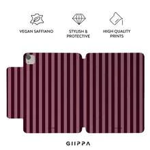 GIIPPA 1件 紅棕條紋 Y 型折疊磁吸平板保護殼，PU 皮革外層搭配硬質壓克力防彎背板，無筆槽，多角度支撐，自動休眠/喚醒，適用辦公與日常使用，相容 iPad Mini 6/7、Air 2/3/4/5/11/13" (M2/M3 2024-2025)、5/6/7/8/9/10/11代、Pro 10.5/11/12.9" (2017-2025)，Summer Obal Na 保護殼，11 A16 保護殼，保護套 - 多色4 - 查看 2