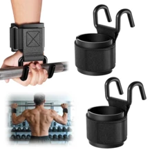 2pcs Set Fitness Squat Weightlifting Pull-Up Wrist Hooks Horizontal Bar Sports Equipment, Used To Reduce Strength Training, Not Hand Grip Strength Hooks Gym Accessories - Multicolor - View 1