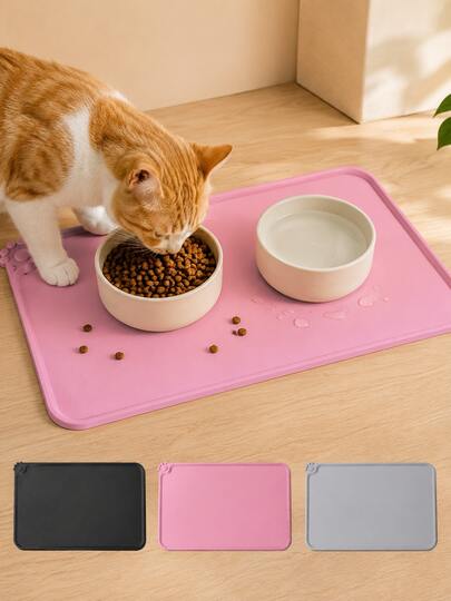 OBOVAY Waterproof Silicone Pet Feeding Mat - Prevents Cat And Dog Food And Water Spills, Non-Slip Pet Feeding Mat, Cat And Dog Feeding Mat!