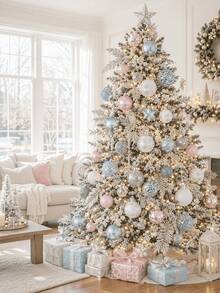 44pcs/Set Bola Natal Macaron Berpayet dengan Tekstur, Bola Dekoratif Gantung Warna Campuran, Dekorasi Pohon Natal Desain Tekstur Macaron, Perayaan Tahun Baru, Dekorasi Luar Ruangan, Ciptakan Suasana Meriah dengan Ornamen Natal - MultiWarna - View 7