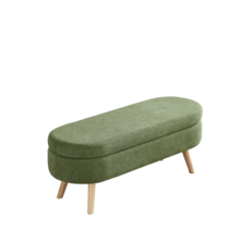 Storage Bench With Storage Space, Beige Color, Ideal For Bedroom Or Hallway - 綠色 - 查看 6