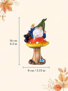 Autumn Garden Gnome Mushroom Decor, Harvest Outdoor Figurine With Welcome Sign, Cute Fairy Garden Statue, Patio Yard Lawn Planter Decoration, Thanksgiving Pumpkin Garden Decor Gift - 1PC - View 11