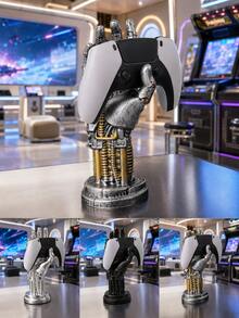 Game Controller Stand Cyberpunk Mechanical Hand Controller Base Robot Controller Holder Headphone Stand Statue Game Desk Decor Sci-Fi Gaming Room Decoration Gaming Accessories Men Gamer Gift Perfect Christmas Or Halloween Gift - Multicolor - View 3