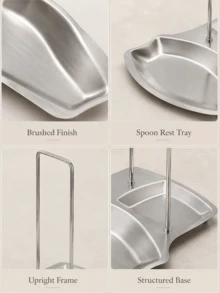 Compact Stainless Steel Pot Lid Rack To Prevent Stains Sturdy Punch-Free Soup Spoon Rack For Housewives Sleek Drain Tray Perfect For Tidy Kitchen Detachable Rack Dish Drying Rack House Essentials Dish Rack Kitchen Organizer Kitchen Supplies - Multicolor - View 11