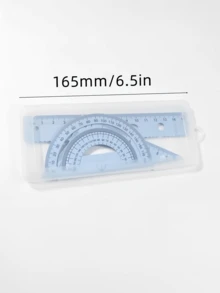 Multifunctional Geometric Ruler Set, Protractor, Triangle Ruler, Straight Ruler, Manual Measurement Drawing Tools With Storage Box, 4 Colors Available: Pink, Mint Green, Light Blue, Taro Purple, For School, Woodworking, DIY, Teacher Gift, Back To School - Multicolor - View 5