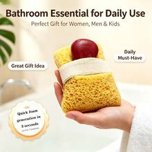 1Pc Foaming Soap Bag, Soft Elastic Bubble Bath Net Multi-Use Shower Body Scrubber, Gentle Exfoliating Deep Skin Cleansing Bath Ball, Reusable Household Bathroom Accessory For Women Men Kids Practical Daily Shower Foaming Tool Holiday Gift - Multicolor - View 1