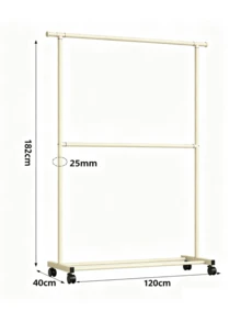 1 pieza Perchero móvil con ruedas universales, disponible en estilos de una capa y dos capas, una unidad de almacenamiento, secado y estantería para ropa utilizada en balcones del hogar. - Blanco - Ver 12