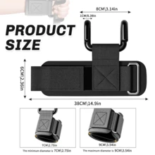 2pcs Set Fitness Squat Weightlifting Pull-Up Wrist Hooks Horizontal Bar Sports Equipment, Used To Reduce Strength Training, Not Hand Grip Strength Hooks Gym Accessories - Multicolor - View 2