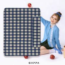 GIIPPA Blue White Gingham Check Plain Case, Magnetic Separation Y-Fold Shockproof Cover With Pencil Slot, Compatible With IPad Mini 6/7, Air 2/3/4/5/11/13, Pro 10.5/11/12.9 Ideal For Back To School,Office, Christmas,Halloween,Thanksgiving Holiday, Best Gift For Girlfriend & Perfect Wedding Season Present,Classic Minimal Plaid Neutral School Office Holiday Aesthetic - Multicolor - View 8