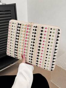 1pc Portable Laptop Bag, Multi-Size Laptop And Tablet Organizer, Polka Dot & Stripe Pattern, Fashionable Digital Storage Bag, Suitable For Outdoor Use And Travel Essentials - Multicolor - View 4