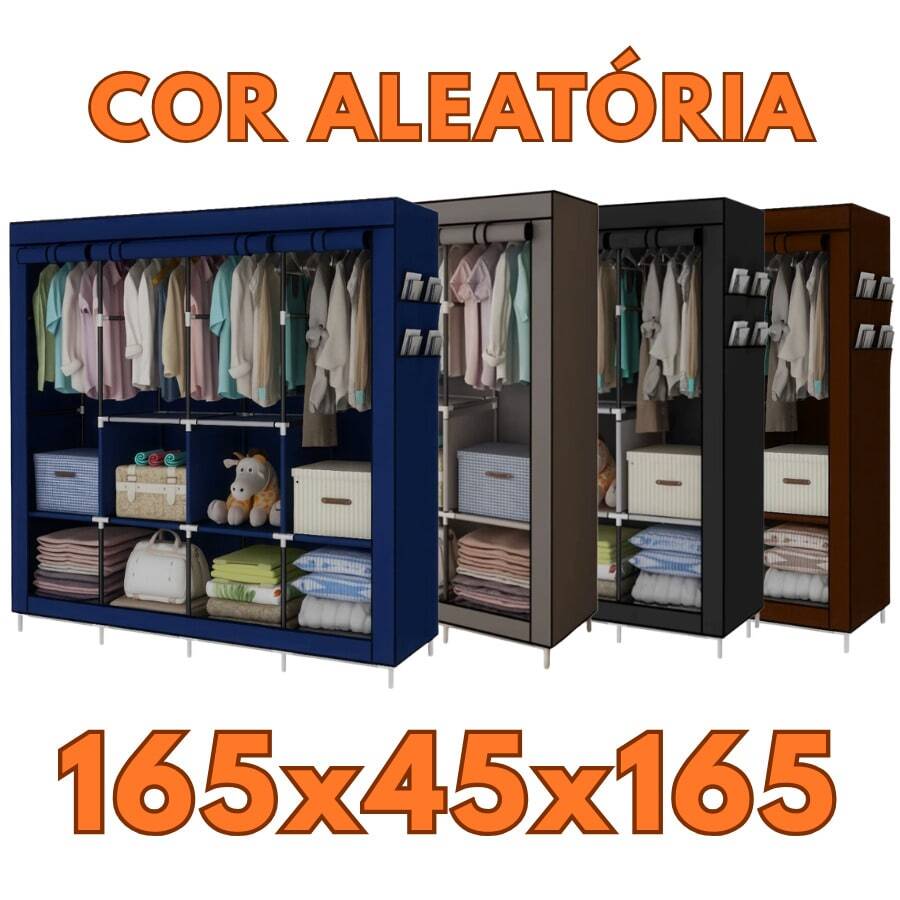 Foldable Wardrobe Closet For Organizing Clothes With Zipper - 165x45x165 隨機 - 查看 1