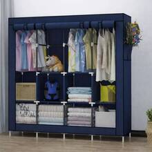 Foldable Wardrobe Closet For Organizing Clothes With Zipper - 165x45x165 藍色 - 查看 1