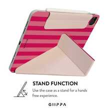 GIIPPA 1 pièce Étui de protection magnétique pour tablette à pliage en Y rayé rose & rouge, coque en cuir PU avec plaque arrière en acrylique dur anti-pliage, sans fente pour stylet, support multi-angle, veille/réveil automatique, usage bureau & quotidien, compatible avec iPad Mini 6/7, Air 2/3/4/5/11/13" (M2/M3 2024-2025), 5/6/7/8/9/10/11e génération, Pro 10.5/11/12.9" (2017-2025), Été, Étui de protection, Étui de protection 11 A16, Housse - Multicolore 10 - Voir 4
