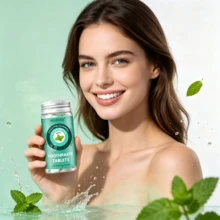 1 Botol (40 Tablet) Tablet Pasta Gigi ADJANISS, Mengandung Hidroksiapatit dan Xylitol, Membersihkan Gigi dengan Lembut Tanpa Menyebabkan Sensitivitas, Mendorong Remineralisasi, Pembersihan Mendalam, Nafas Segar, Cocok untuk Semua Orang Dewasa, Ukuran Praktis untuk Bepergian - Mint - View 9