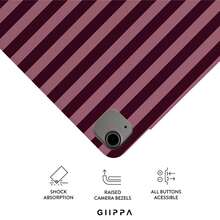 GIIPPA 1件 紅棕條紋 Y 型折疊磁吸平板保護殼，PU 皮革外層搭配硬質壓克力防彎背板，無筆槽，多角度支撐，自動休眠/喚醒，適用辦公與日常使用，相容 iPad Mini 6/7、Air 2/3/4/5/11/13" (M2/M3 2024-2025)、5/6/7/8/9/10/11代、Pro 10.5/11/12.9" (2017-2025)，Summer Obal Na 保護殼，11 A16 保護殼，保護套 - 多色4 - 查看 3