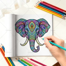 Sách tô màu Calmness Patterns cho người lớn và trẻ em, các trang vẽ mandala động vật phong cách Boho giúp giảm căng thẳng, nét đậm dễ tô, bao gồm các họa tiết và mandala dễ thương thoải mái, quà tặng Ngày của Mẹ, đồ dùng tựu trường - Họa tiết mandala động vật - Xem 11
