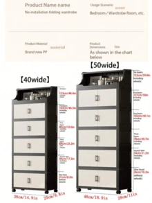 1pc 50cm Wide Plastic Storage Cabinet, Multi-Layer Foldable Storage Box, Kitchen Dining Room Side Cabinet, Kitchen Storage Rack, Home Toy Storage Rack, Gap Storage Organizer, Kitchen Gap Storage Cabinet, Christmas Gift, Storage Box, Under Bed Storage. Life And Home - Black - View 12