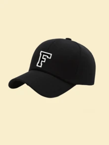 1件裝黑白 A-Z 26字母棒球帽，經典復古爸爸帽，可調節軟吸汗帶，防紫外線，適合戶外運動與日常穿著的完美禮物 - 黑色 - 查看 21