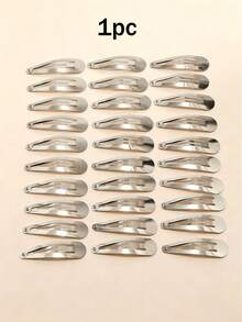 30pcs Minimalist Snap Hair Clips, Women Casual Claw Hair Accessories, Cute Hair Clips, Suitable For School Daily Wear - Silver - View 5
