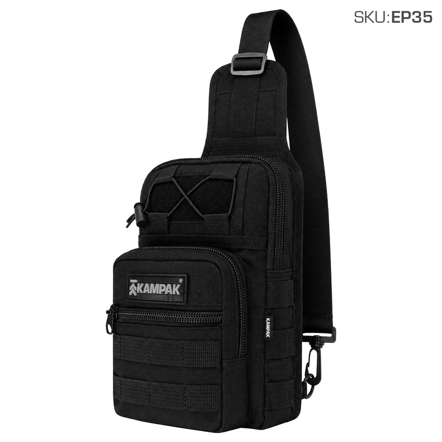 Pechera Kampak Ep35 Mochila Táctica Cruzada Urbana Multiusos - Negro - Ver 1